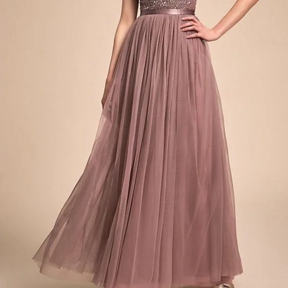 BHLDN & Anthropologie Avery dress size 0 beaded tulle - Picture 3 of 9
